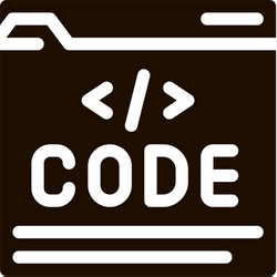 code file computer system icon vector