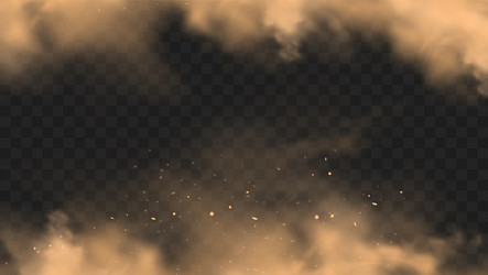 Dust sand cloud with stones and flying dusty vector