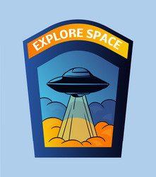 Space mission label Royalty Free Vector Image - VectorStock