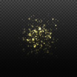 Gold glitter backdrop transparent falling Vector Image