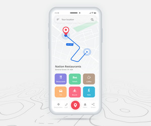 Map gps navigation ux ui concept smartphone vector