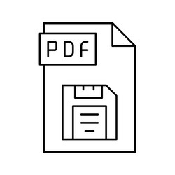 save pdf file line icon vector