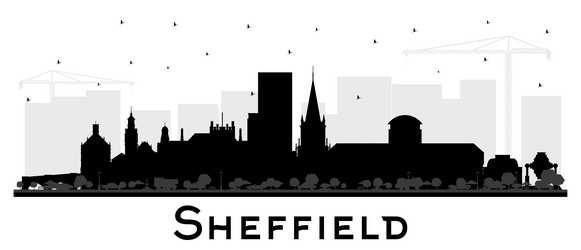 Sheffield City Skyline Silhouette Vector Image