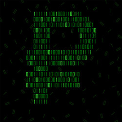 abstract sign ruble binary code technology vector image