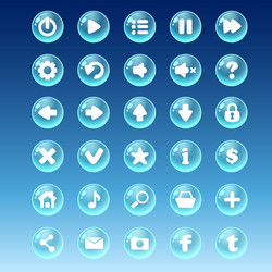 big kit of buttons with different images vector