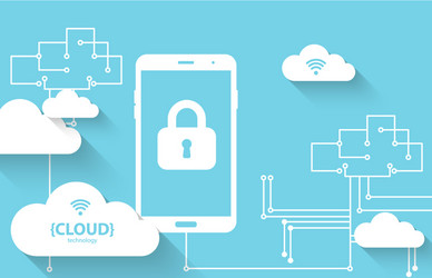 cloud computing storage mobile security protection vector image
