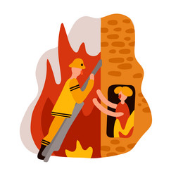 Fire fighting composition Royalty Free Vector Image