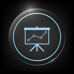 flip-chart projection screen with a graph vector image
