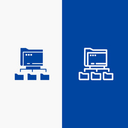 folder folders network computing line and glyph vector image