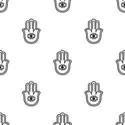 hamsa icon in black style isolated on white vector