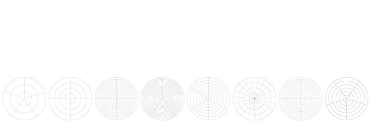 polar circular grid mesh pie chart graph element vector image