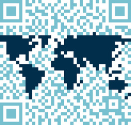 qr world concept code with map inside vector image