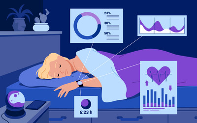 tracking biorhythms with mobile app tracker man vector image