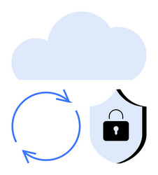 cloud data security and synchronization vector image