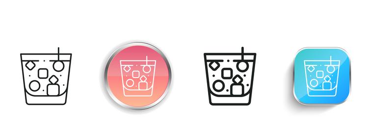 cocktail icon thin linear regular and button vector image