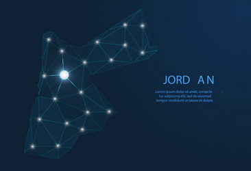 jordan communication network map low poly image vector image