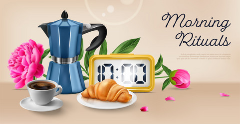 Morning rituals poster set Royalty Free Vector Image