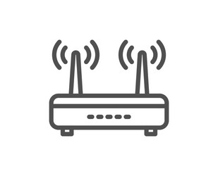 wifi router line icon computer component sign vector image