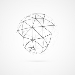 Abstract Globe with Orbital Lines vector image