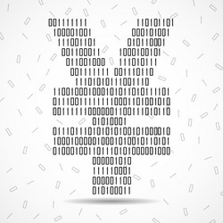 abstract sign yuan binary code technology vector image