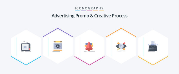 advertising promo and creative process 25 flat vector image