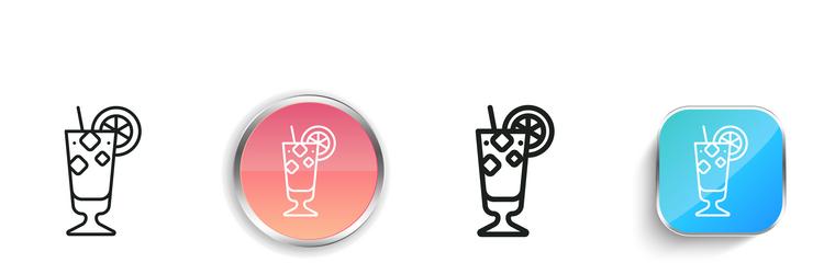 cocktail icon thin linear regular and button vector image