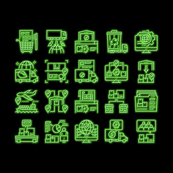 Logistics business neon glow icon vector