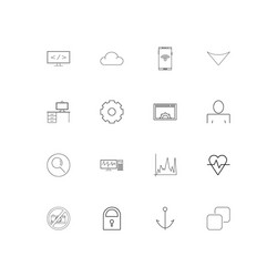 Web linear thin icons set outlined simple vector