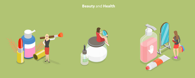 Skincare routine flat concept Royalty Free Vector Image