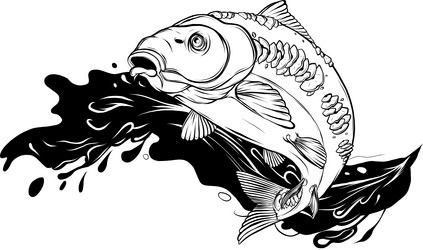 fish black and white clip art