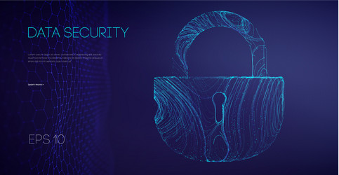 data security binary lock encryption code vector image