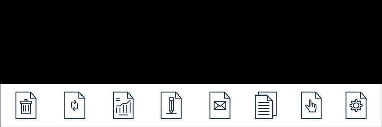 File and document outline line icons linear set vector