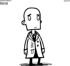 hand drawn cartoon of doctor vector