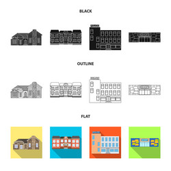 isolated object building and front sign vector image