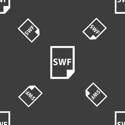 swf file icon sign seamless pattern on a gray vector image