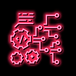 code and settings working process neon glow icon vector image