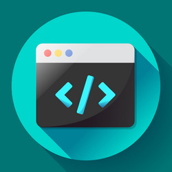 Coding icon flat program app vector