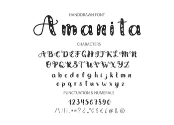 Handdrawn script font display sty vector