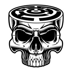 Labyrinth Skull Vector Image
