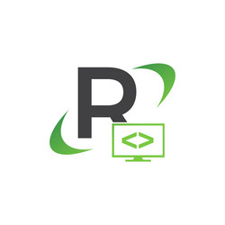 programming code and technology logo template vector image
