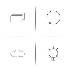 Web and text simple linear icon setsimple outline vector