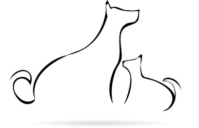 Detailed dog and cat combined profile silhouette, simple icon isolated on  white Stock Vector Image & Art - Alamy