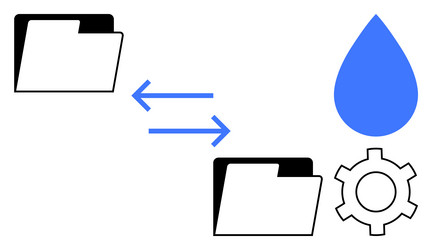 data transfer between folders with integration vector image