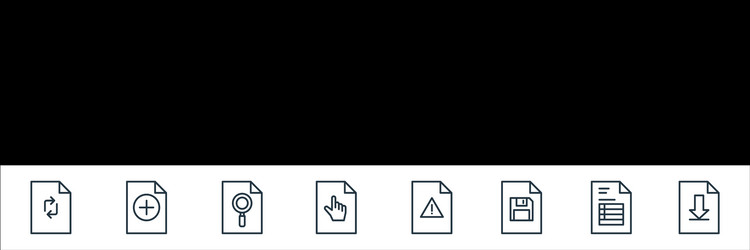File and document outline line icons linear set vector