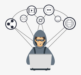 hacker cyber security system design vector image
