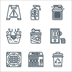 laundry line icons linear set quality vector image