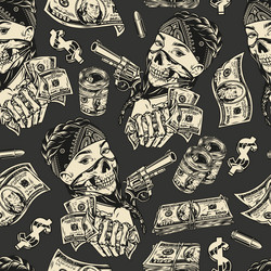 Money Mafia Seamless Pattern Vector Image