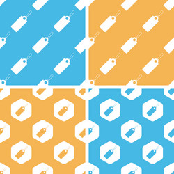string tag pattern set colored vector image