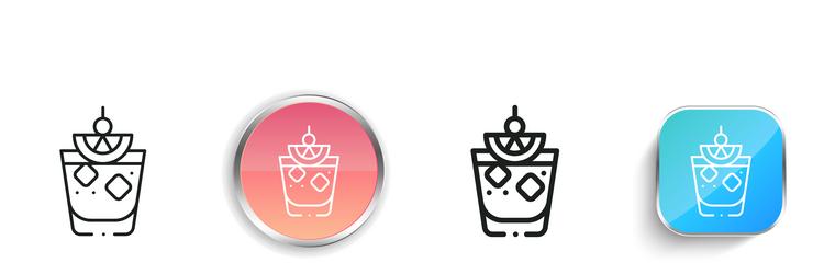 cocktail icon thin linear regular and button vector image