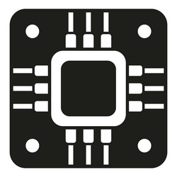 laptop processor icon simple button tool vector